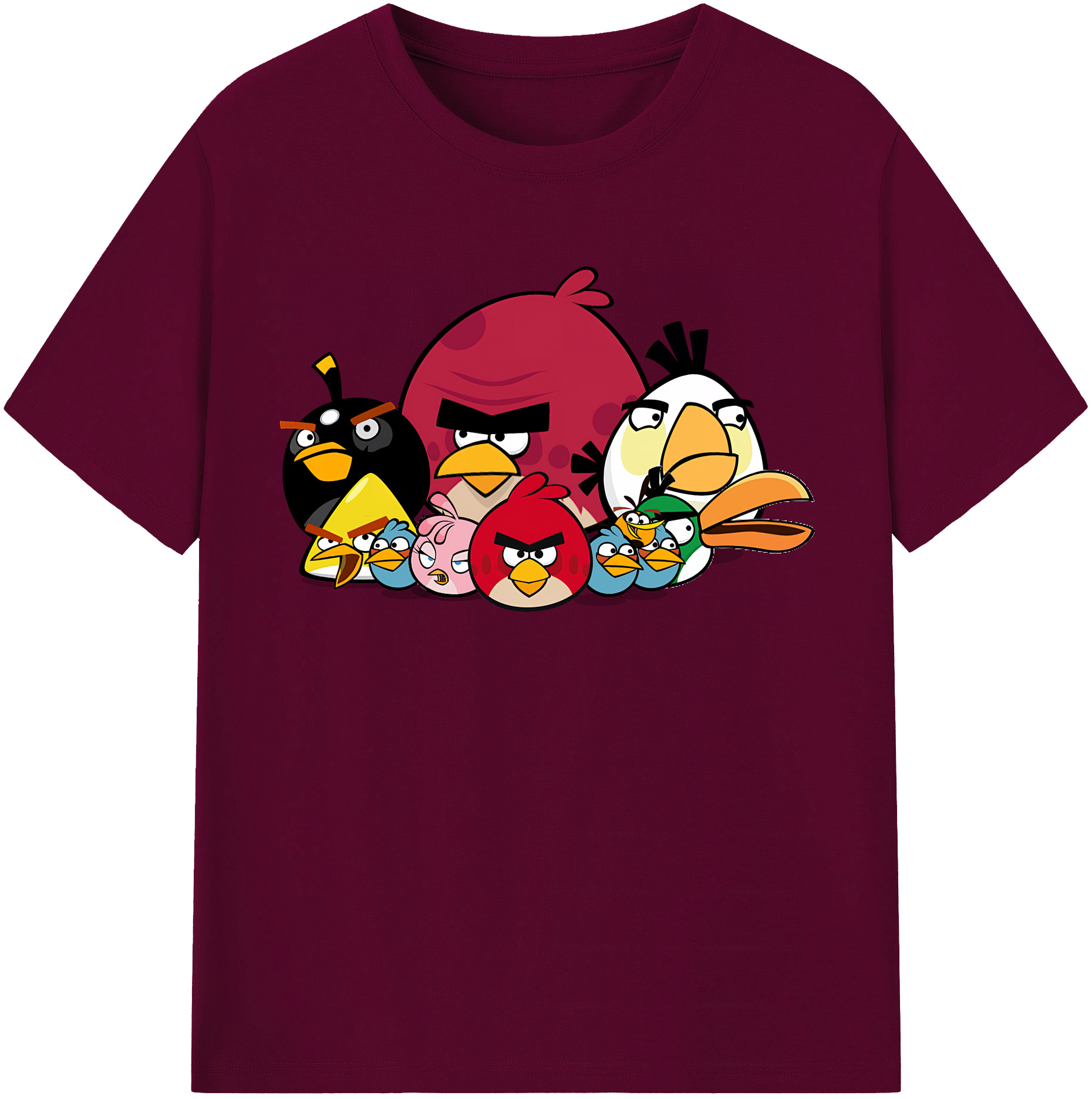 （画像用） Angry Birds アングリーバード レディースカジュアルプリントTシャツ（綿100％）